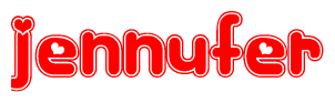 The image displays the word Jennufer written in a stylized red font with hearts inside the letters.