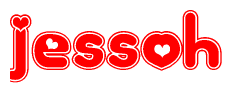 The image displays the word Jessoh written in a stylized red font with hearts inside the letters.