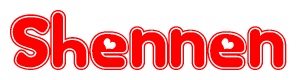 The image displays the word Shennen written in a stylized red font with hearts inside the letters.