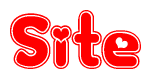 The image displays the word Site written in a stylized red font with hearts inside the letters.