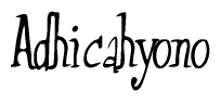 The image contains the word 'Adhicahyono' written in a cursive, stylized font.