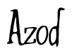 The image contains the word 'Azod' written in a cursive, stylized font.