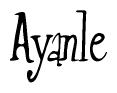 The image contains the word 'Ayanle' written in a cursive, stylized font.