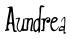 The image contains the word 'Aundrea' written in a cursive, stylized font.