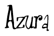 The image is of the word Azura stylized in a cursive script.