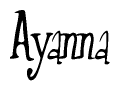 The image contains the word 'Ayanna' written in a cursive, stylized font.