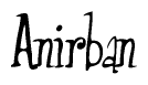 The image contains the word 'Anirban' written in a cursive, stylized font.
