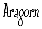 The image contains the word 'Aragorn' written in a cursive, stylized font.
