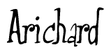 The image is of the word Arichard stylized in a cursive script.
