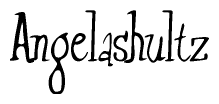 The image is a stylized text or script that reads 'Angelashultz' in a cursive or calligraphic font.