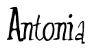 The image contains the word 'Antonia' written in a cursive, stylized font.