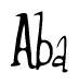 The image contains the word 'Aba' written in a cursive, stylized font.