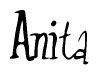The image contains the word 'Anita' written in a cursive, stylized font.