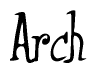 The image is a stylized text or script that reads 'Arch' in a cursive or calligraphic font.