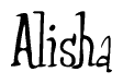 The image is of the word Alisha stylized in a cursive script.
