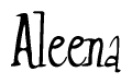 The image is a stylized text or script that reads 'Aleena' in a cursive or calligraphic font.