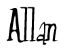 The image is of the word Allan stylized in a cursive script.