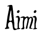 The image is of the word Aimi stylized in a cursive script.