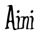 The image contains the word 'Aini' written in a cursive, stylized font.