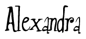 The image contains the word 'Alexandra' written in a cursive, stylized font.