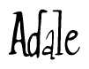 The image contains the word 'Adale' written in a cursive, stylized font.