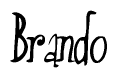 The image contains the word 'Brando' written in a cursive, stylized font.