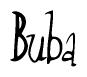 The image contains the word 'Buba' written in a cursive, stylized font.