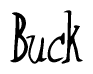 The image is a stylized text or script that reads 'Buck' in a cursive or calligraphic font.