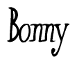 The image contains the word 'Bonny' written in a cursive, stylized font.