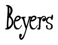 The image is of the word Beyers stylized in a cursive script.