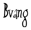 The image contains the word 'Bvang' written in a cursive, stylized font.