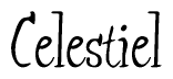 The image contains the word 'Celestiel' written in a cursive, stylized font.