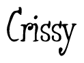 The image contains the word 'Crissy' written in a cursive, stylized font.
