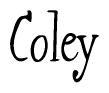 The image is of the word Coley stylized in a cursive script.