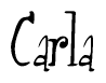 The image is a stylized text or script that reads 'Carla' in a cursive or calligraphic font.