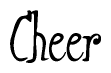 The image is of the word Cheer stylized in a cursive script.