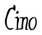 The image contains the word 'Cino' written in a cursive, stylized font.