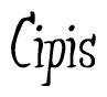 The image contains the word 'Cipis' written in a cursive, stylized font.