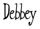 The image is a stylized text or script that reads 'Debbey' in a cursive or calligraphic font.