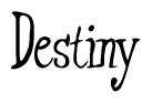The image contains the word 'Destiny' written in a cursive, stylized font.