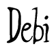 The image is of the word Debi stylized in a cursive script.