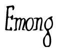 The image is a stylized text or script that reads 'Emong' in a cursive or calligraphic font.