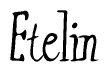 The image contains the word 'Etelin' written in a cursive, stylized font.