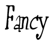 The image is of the word Fancy stylized in a cursive script.