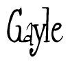 The image is of the word Gayle stylized in a cursive script.