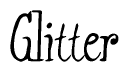 The image contains the word 'Glitter' written in a cursive, stylized font.