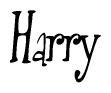 The image is a stylized text or script that reads 'Harry' in a cursive or calligraphic font.