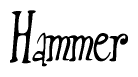 The image is of the word Hammer stylized in a cursive script.