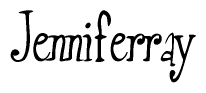 The image is of the word Jenniferray stylized in a cursive script.