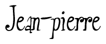 The image is a stylized text or script that reads 'Jean-pierre' in a cursive or calligraphic font.